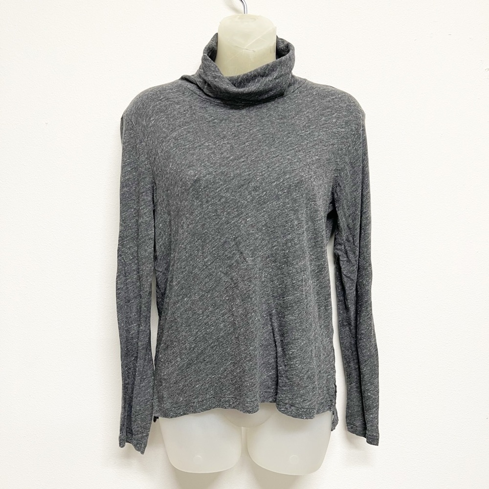Madewell Womens Gray Marbeled Lightweight Long Sleeve Turtleneck Sweater Sz S - Picture 2 of 6